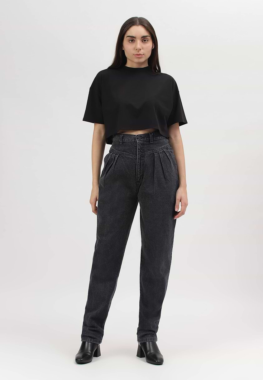 Re.Street Rebel | Black High Rise Regular Mom Fit Jeans