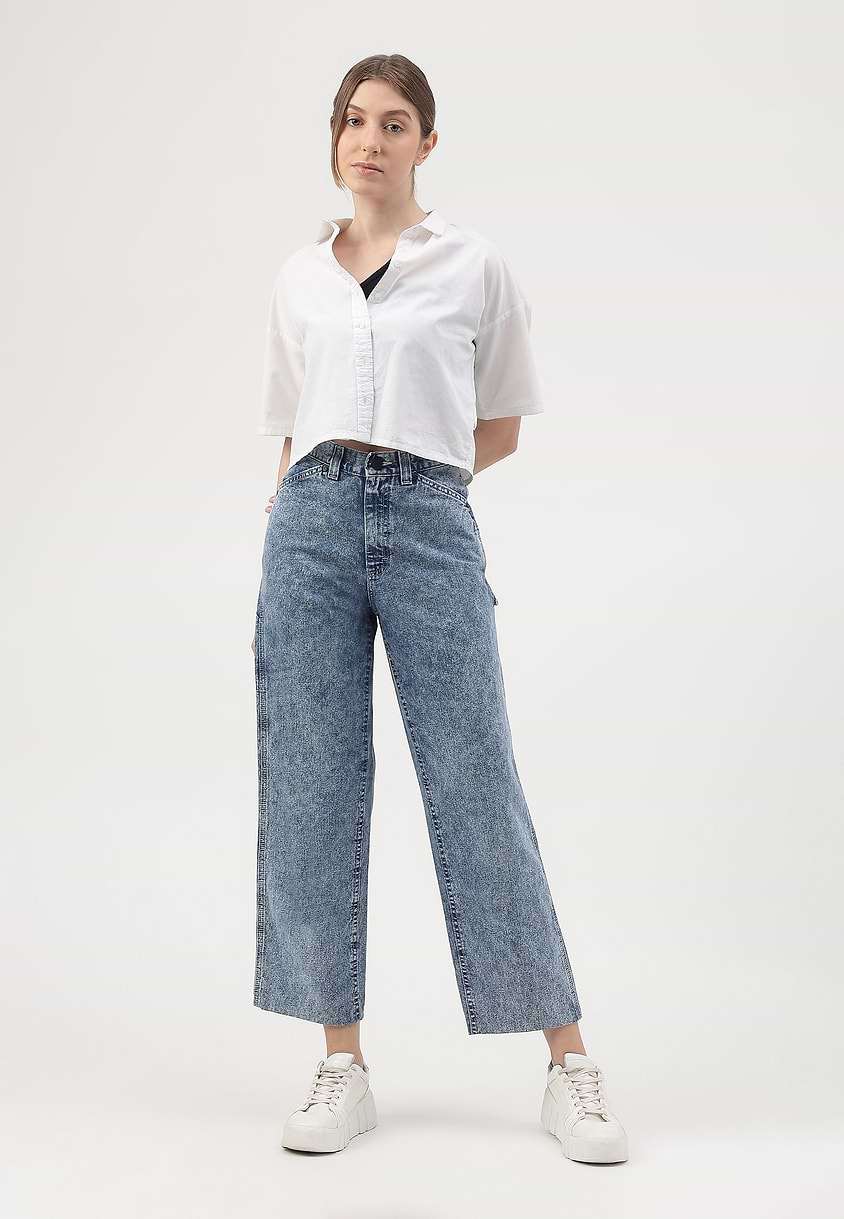 Re.Street Rebel | Mid Indigo High Rise Cropped Straight Jeans