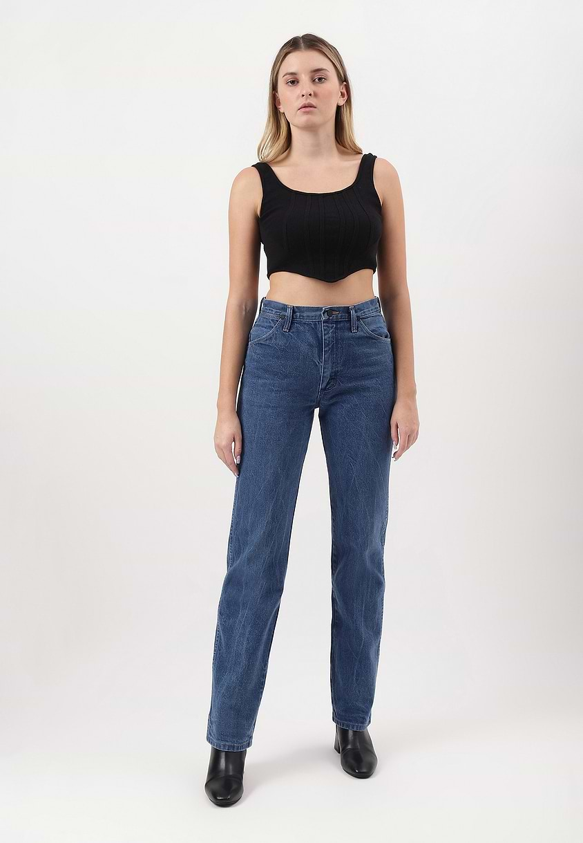 Re.Street Rebel | Mid Indigo High Rise Long Straight Jeans