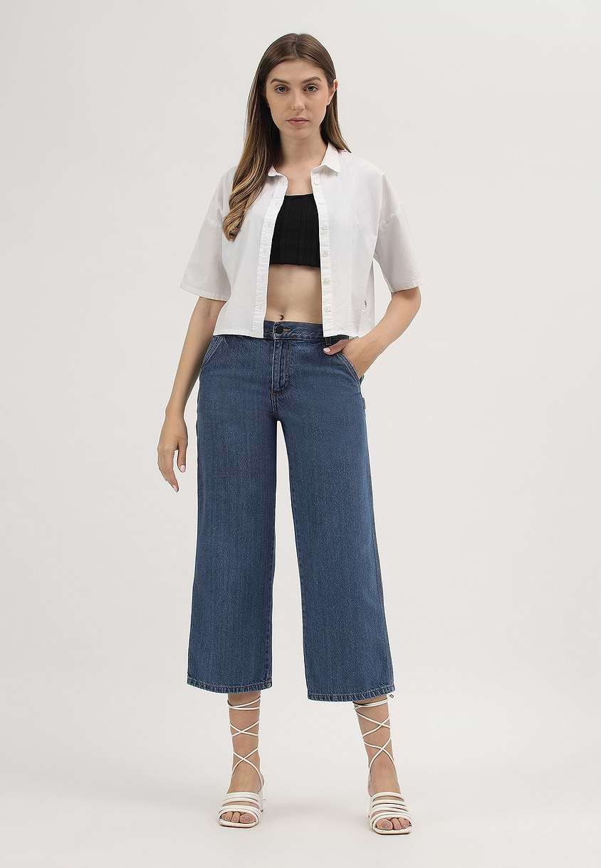 Re.Street Rebel | Mid Indigo High Rise Cropped Straight Jeans