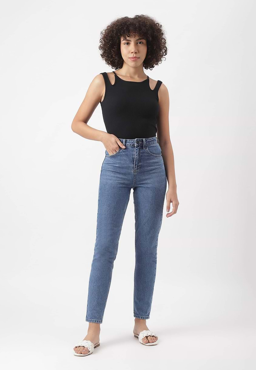 Re.Street Rebel | Mid Indigo High Rise Cropped Slim Jeans