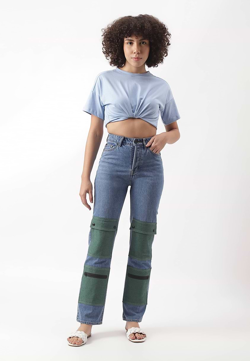 Re.Street Multi-pocket | Mid Indigo High Rise Regular Straight Jeans