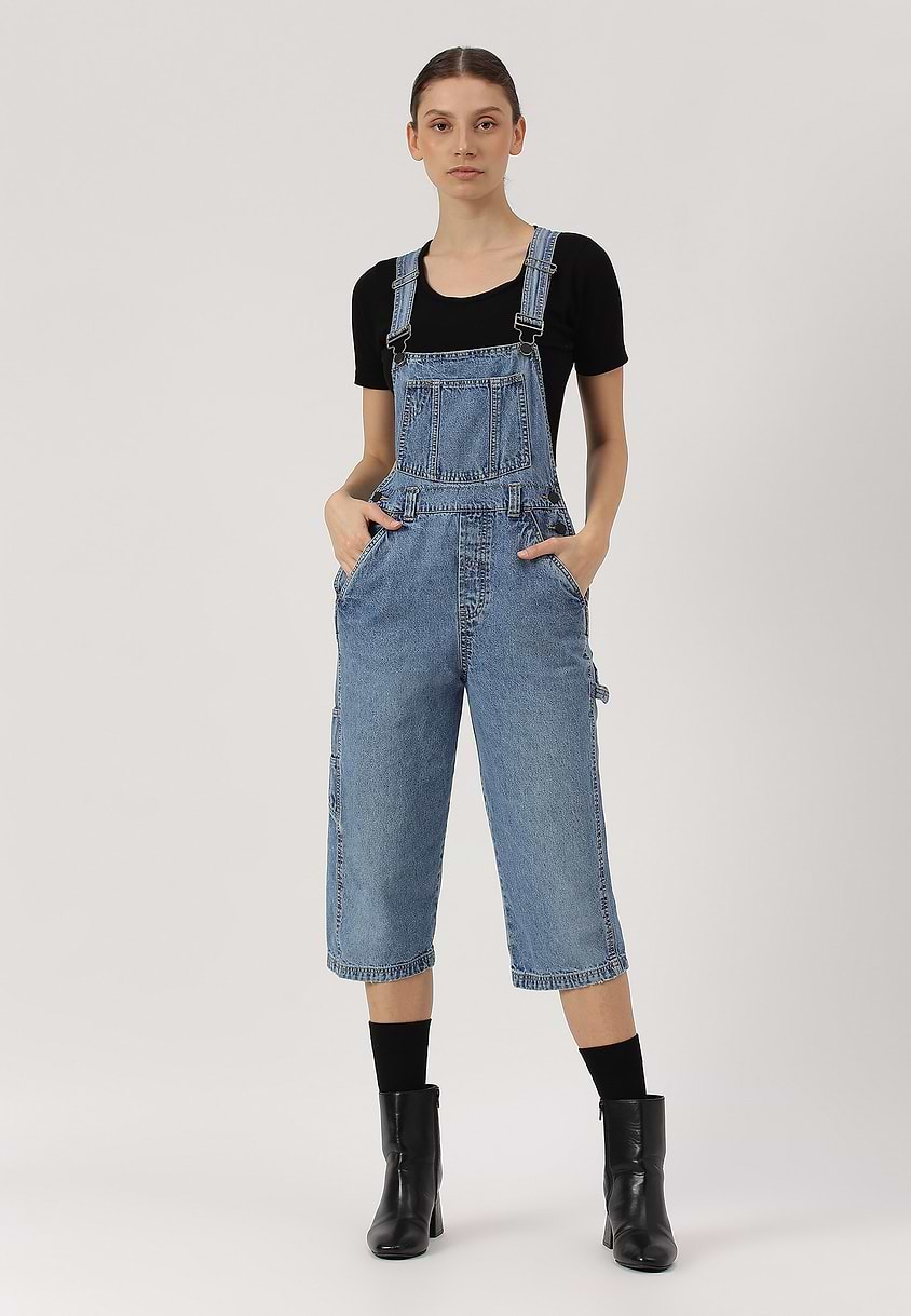 Re.Street Rebel | Mid Indigo Shorts Dungaree