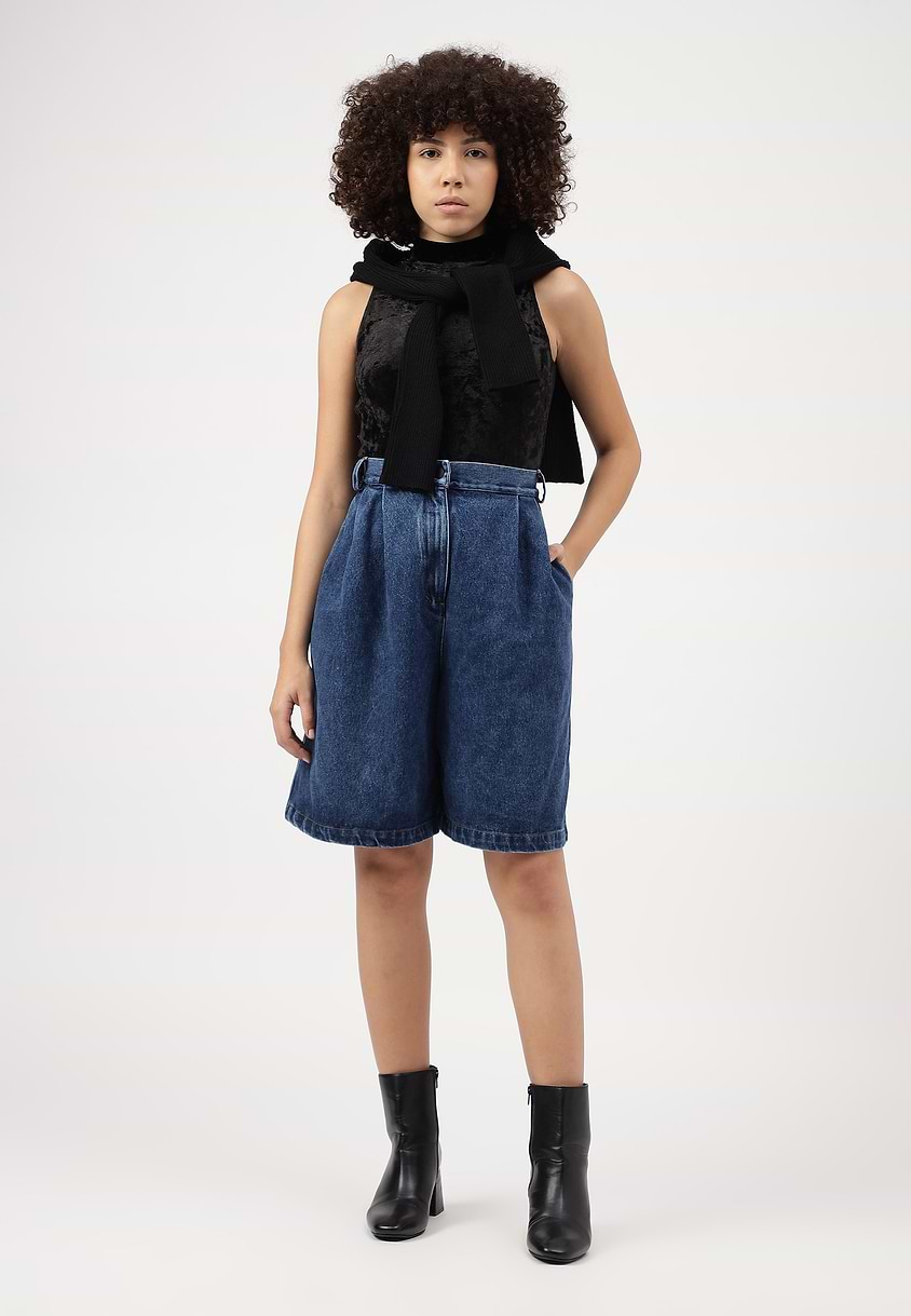 Re.Street Rebel | Dark Indigo High Rise Baggy Shorts