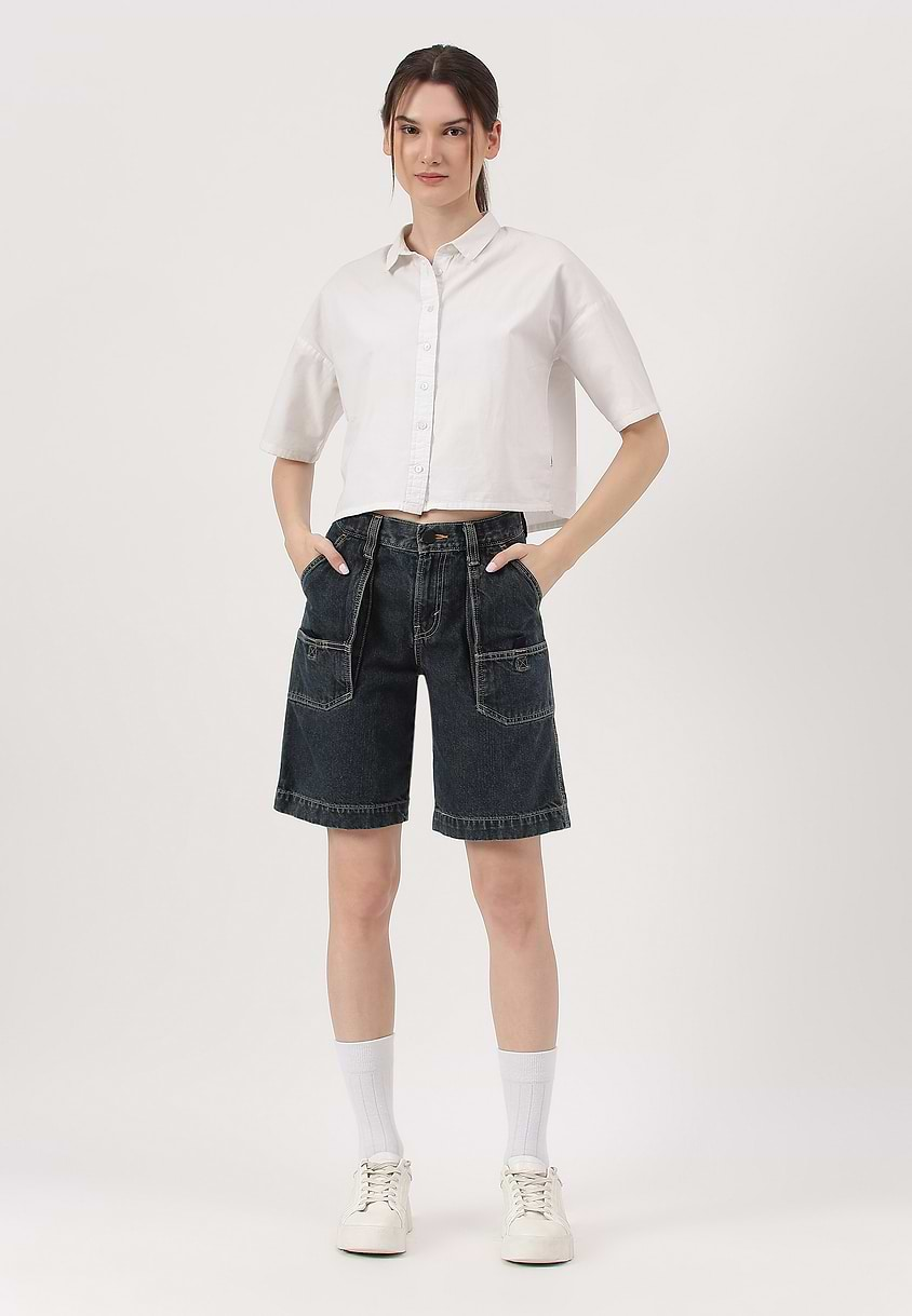 Re.Street Rebel | Dark Indigo Mid Rise Straight Shorts