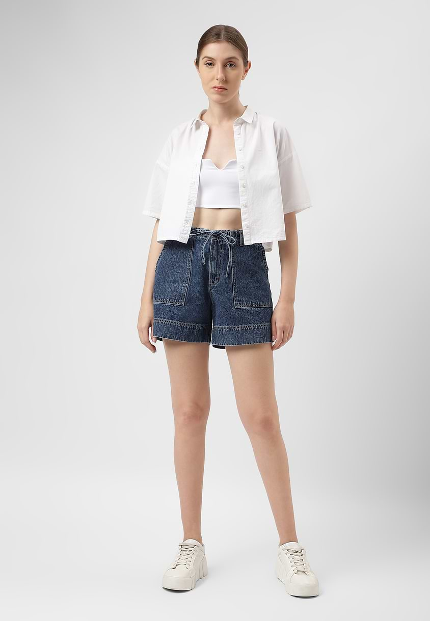 Re.Street Rebel | Dark Indigo High Rise Straight Shorts