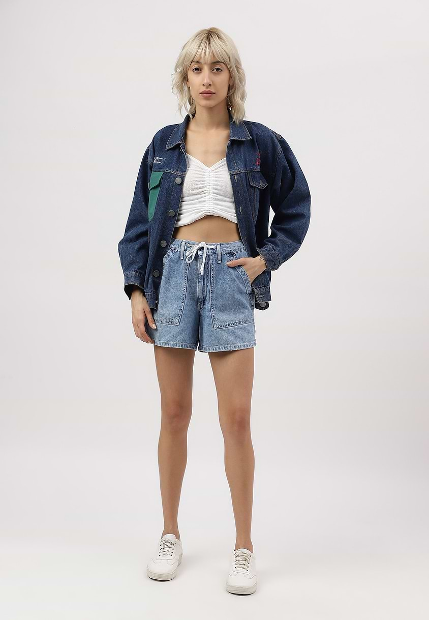 Re.Street Rebel | Light Indigo High Rise Mom Fit Shorts