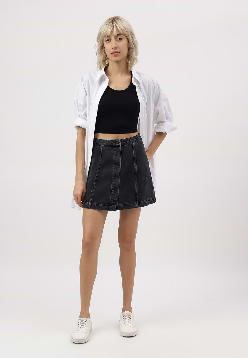 Re.Street Rebel | Black Mini Regular Skirt