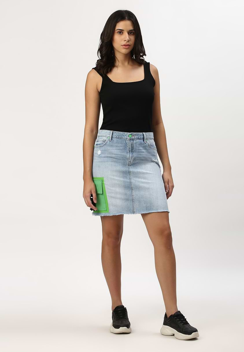 Re.Street Siren | Light Indigo Mini Regular Skirt