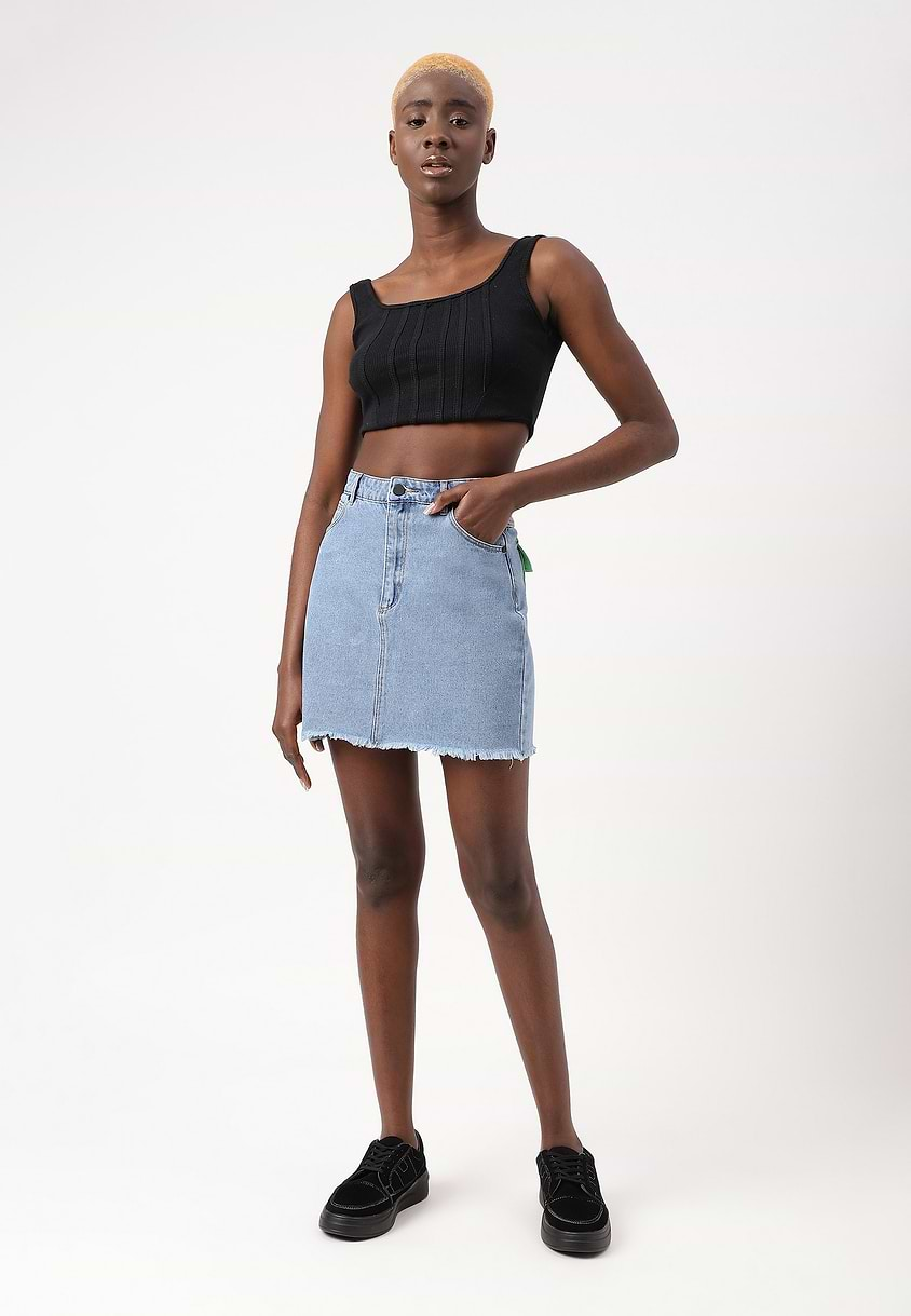 Re.Street Rebel | Light Indigo Mini Regular Skirt