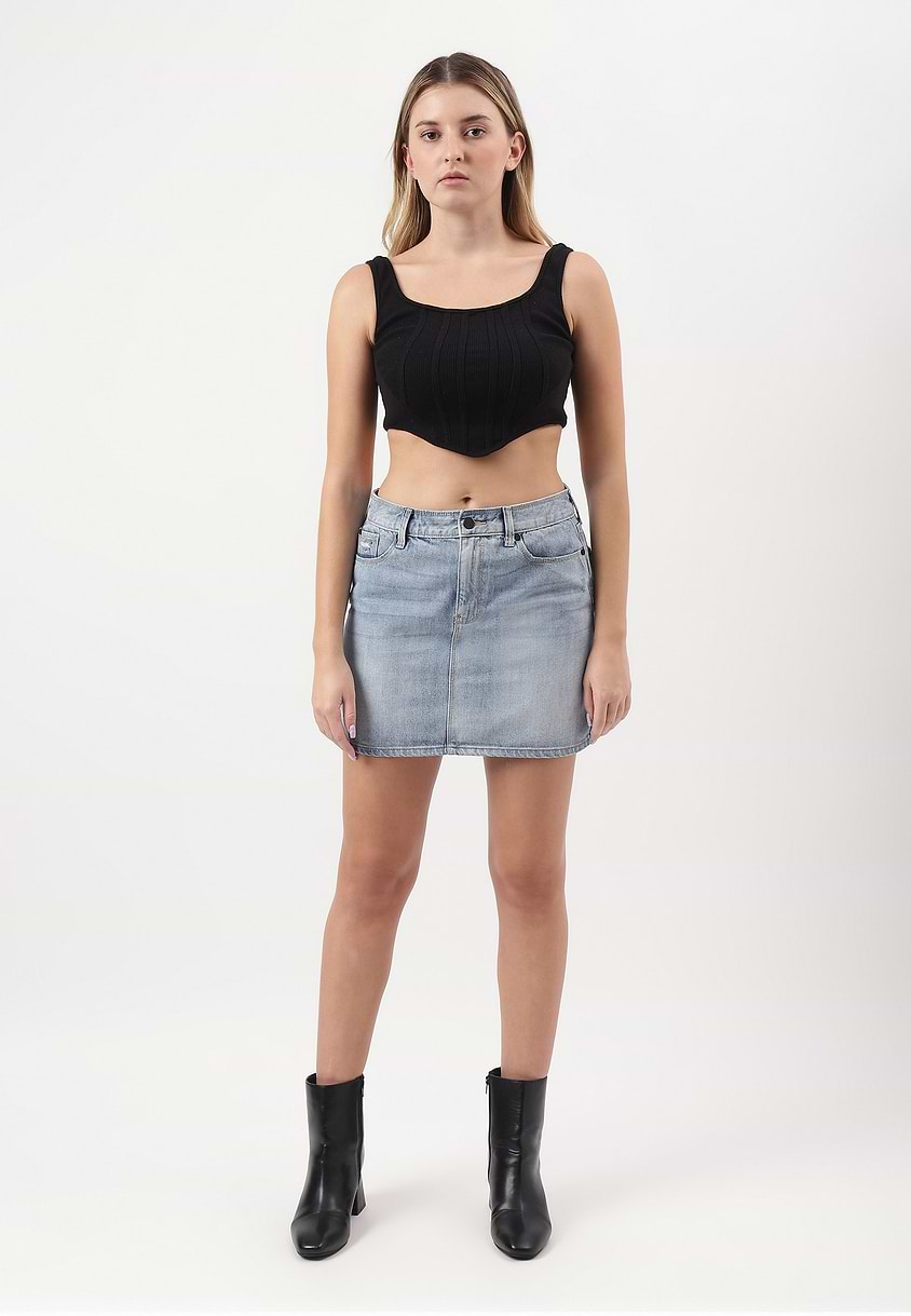 Re.Street Rebel | Light Indigo Mini Regular Skirt