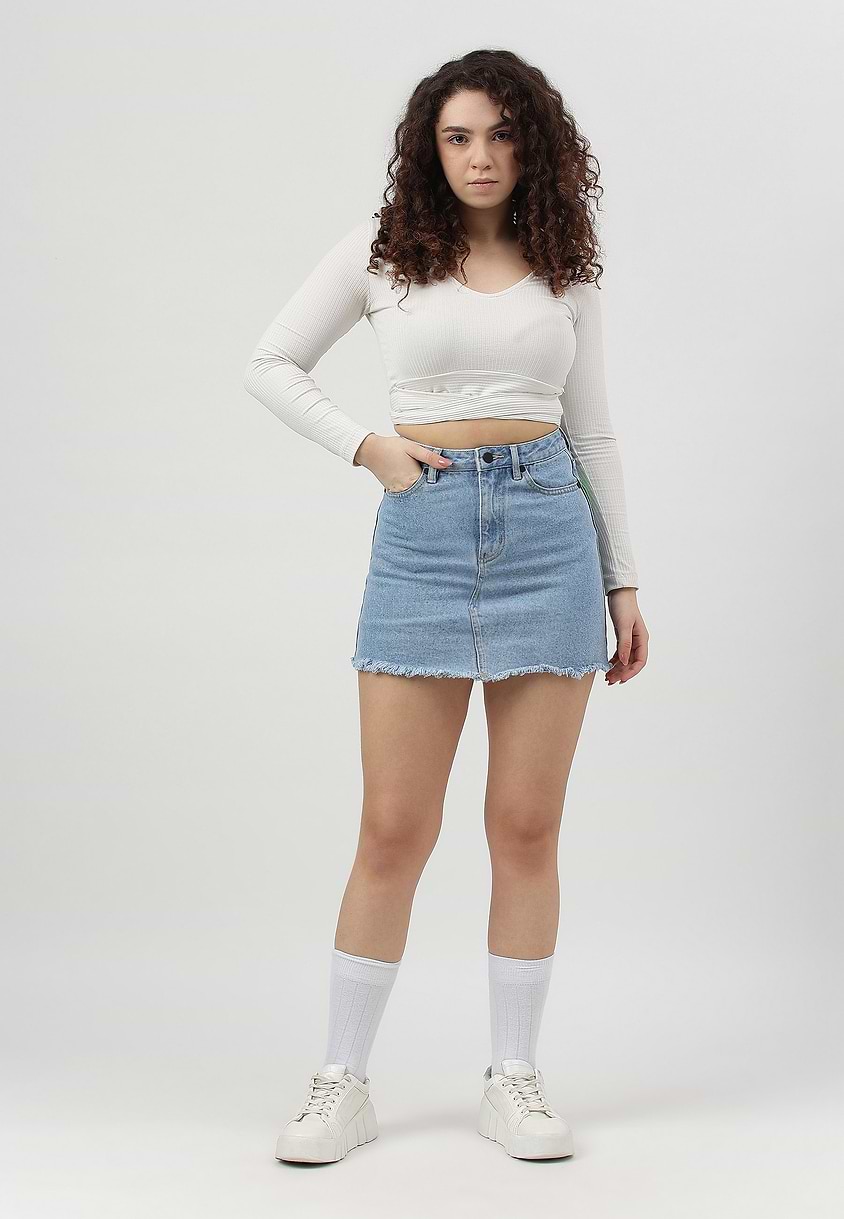 Re.Street Rebel | Light Indigo Mini Regular Skirt