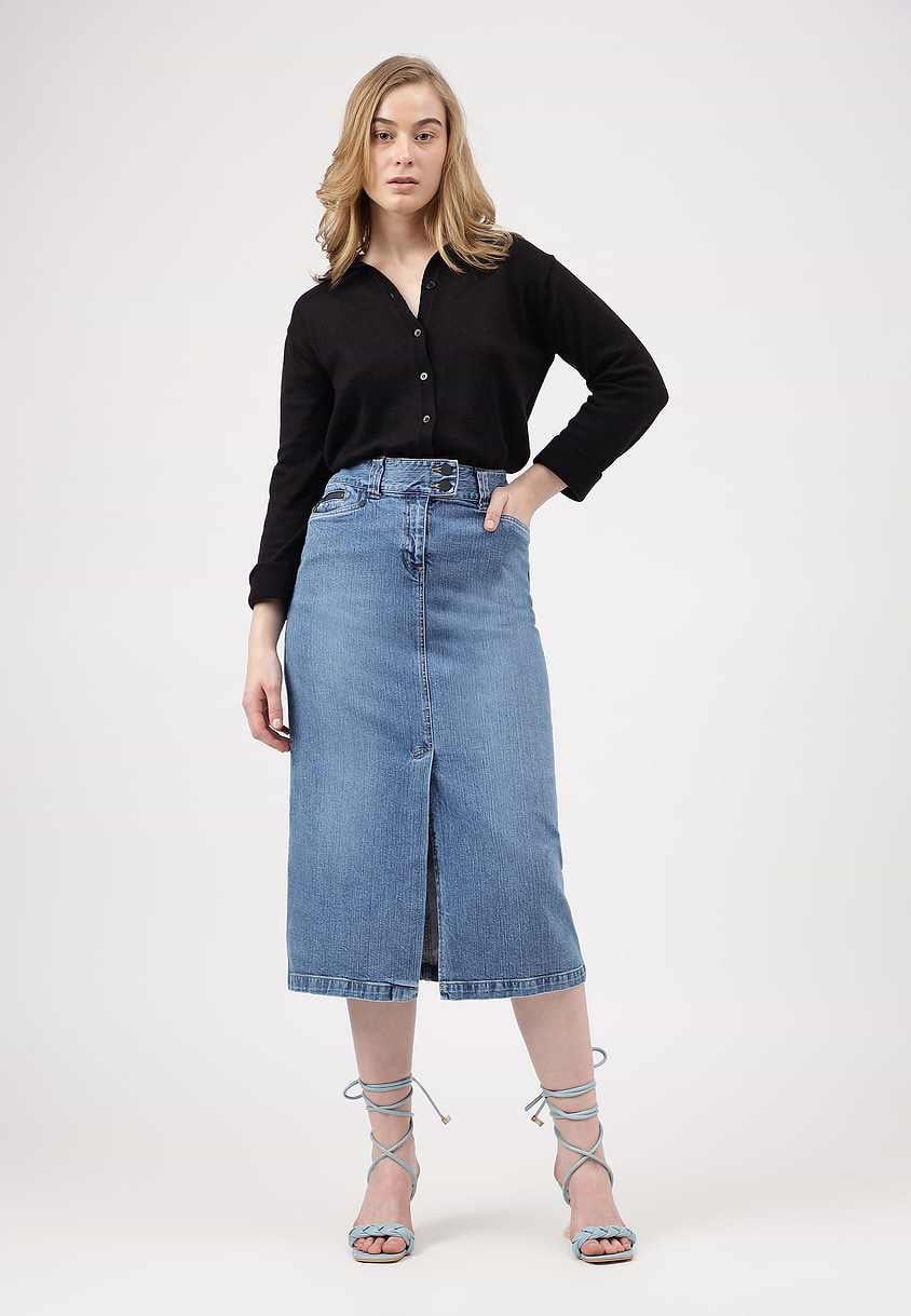 Re.Street Rebel | Mid Indigo Maxi Pencil Skirt