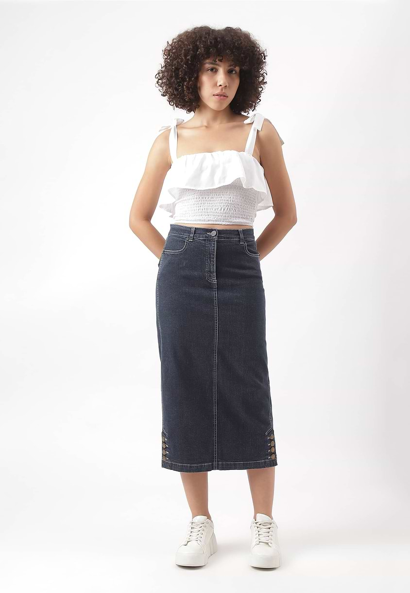 Re.Street Rebel | Dark Indigo Maxi Pencil Skirt