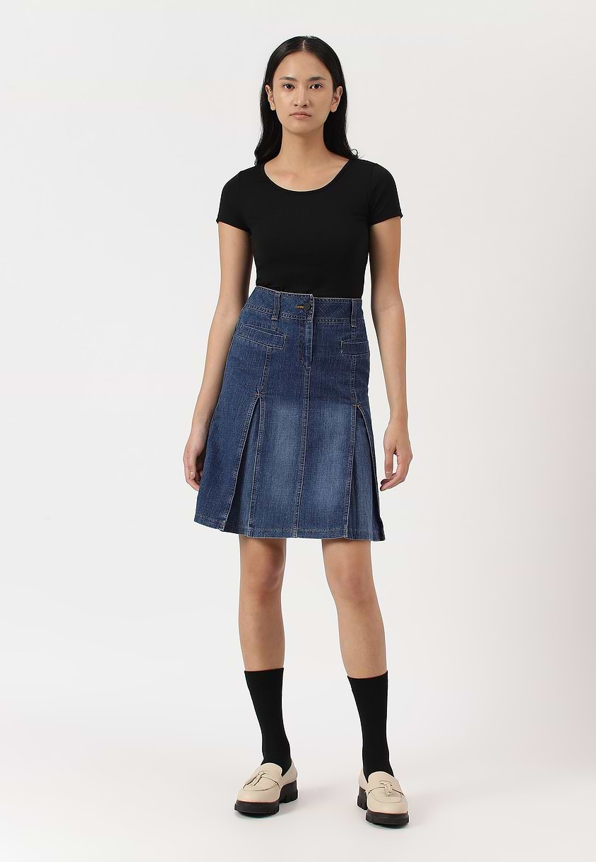 Re.Street Rebel | Dark Indigo Midi A-Line Skirt