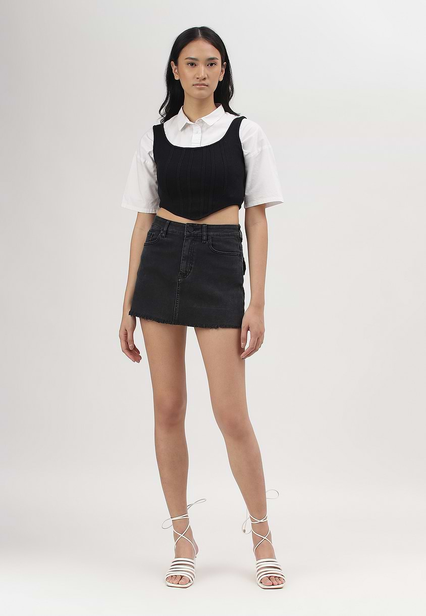 Re.Street Rebel | Black Mini Regular Skirt