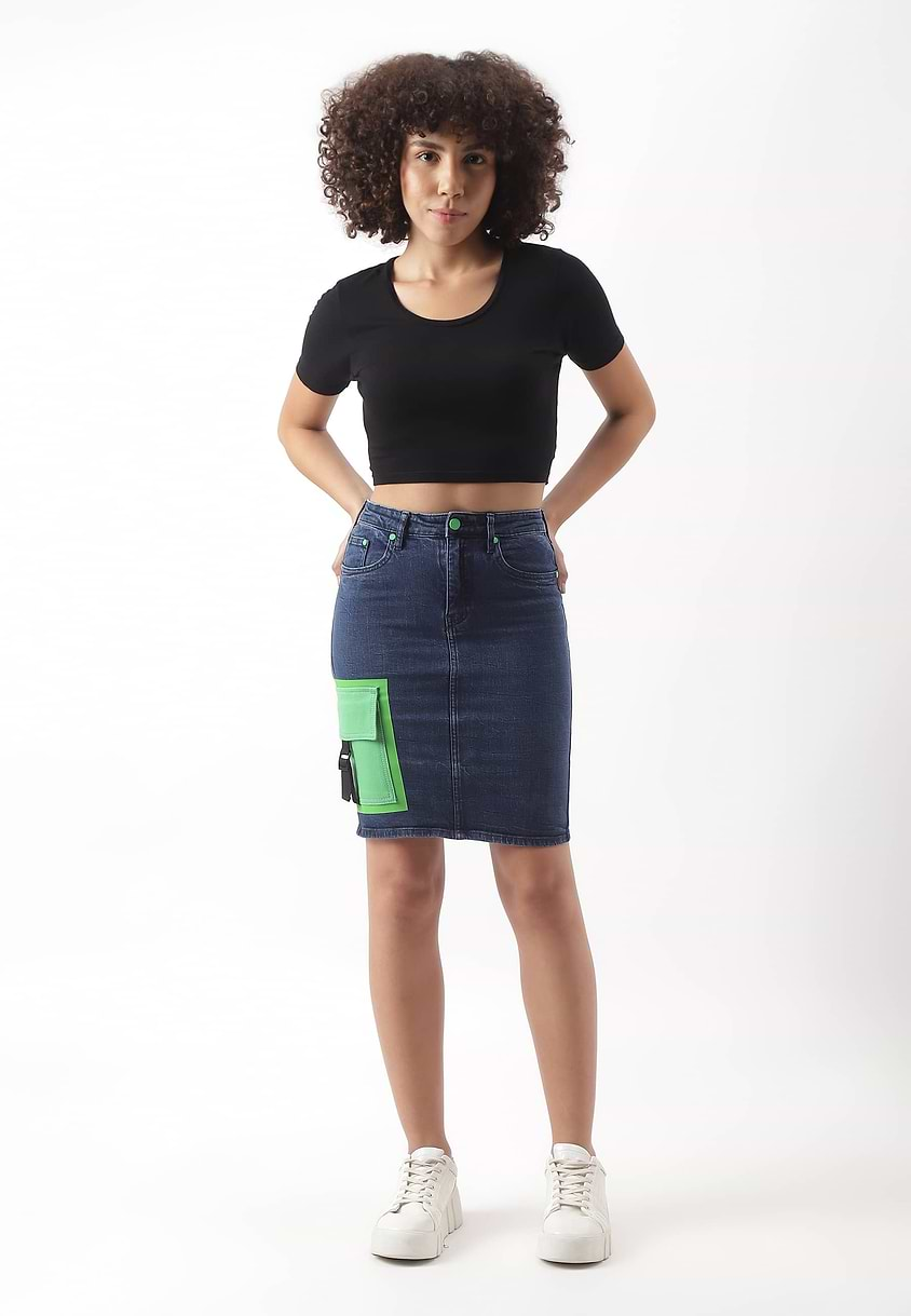 Re.Street Siren | Dark Indigo Mini Pencil Skirt