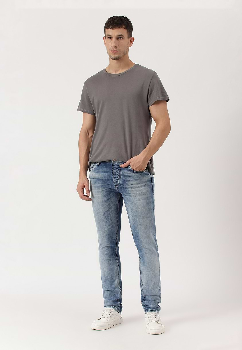 UnExcess Pledge | Light Indigo Mid Rise Slim Jeans