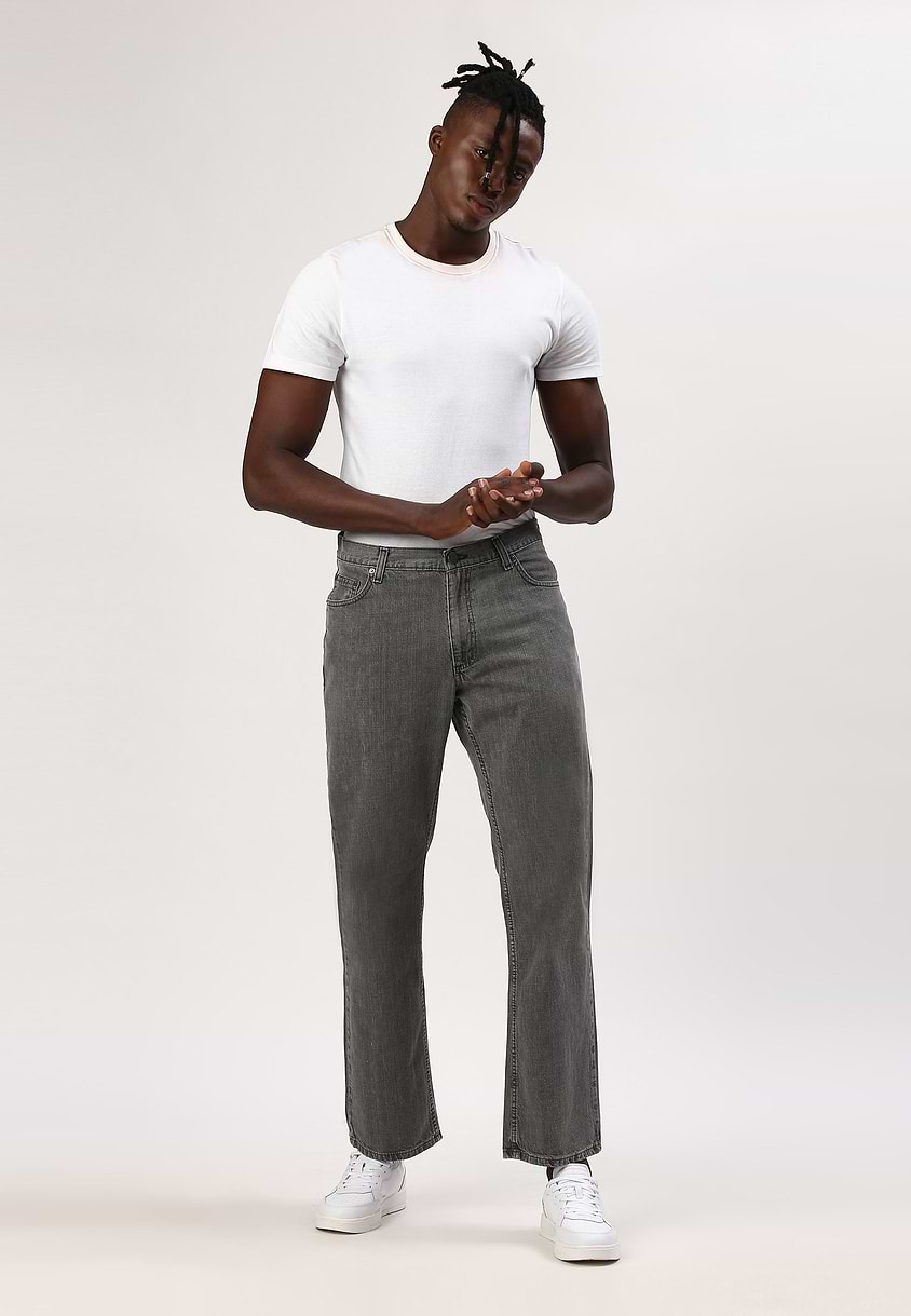 UnWaste Pledge | Grey Mid Rise Straight Jeans