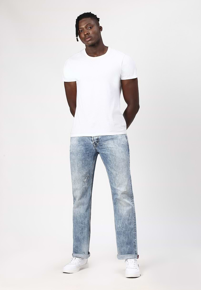 UnExcess Pledge | Light Indigo Mid Rise Straight Jeans