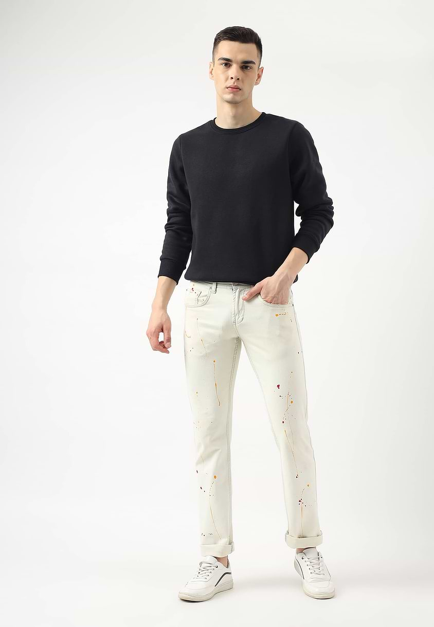 UnExcess Pledge | White Low Rise Straight Jeans