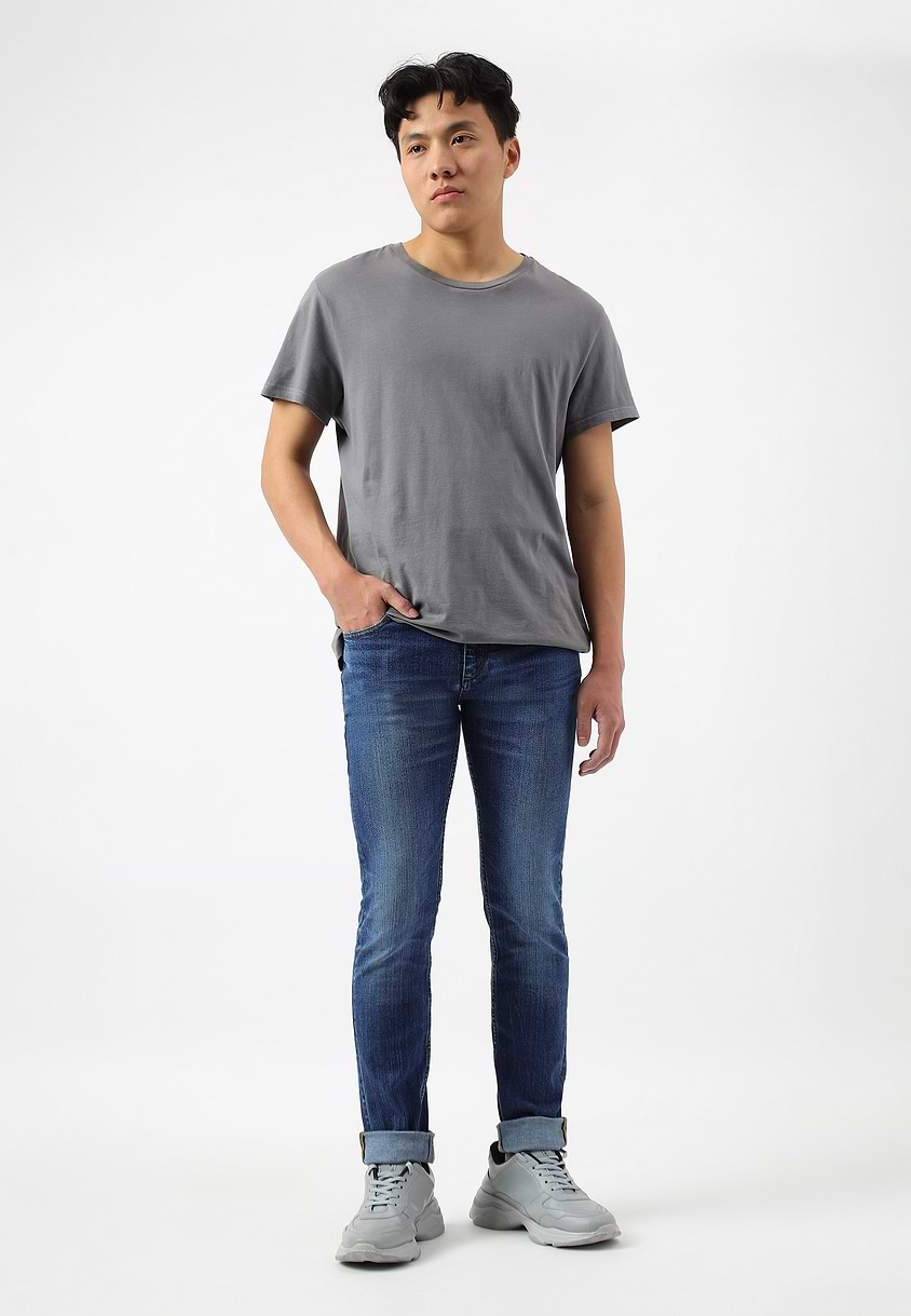 UnExcess Pledge | Mid Indigo Low Rise Slim Jeans