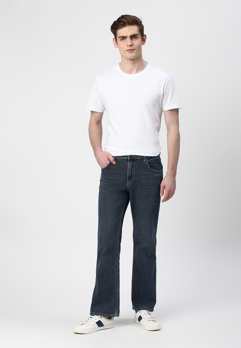 UnWaste Pledge | Dark Indigo Mid Rise Bootcut Jeans