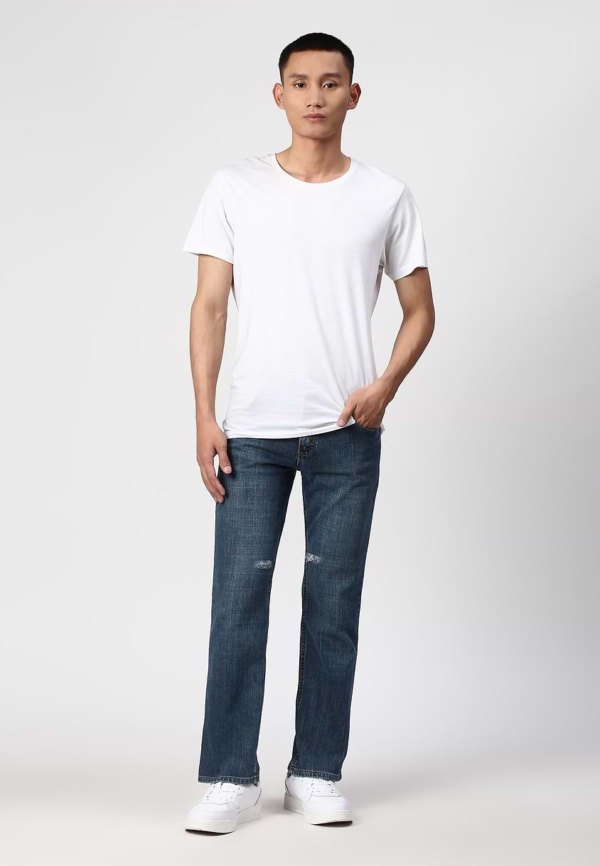 UnWaste Pledge | Dark Indigo Mid Rise Straight Jeans