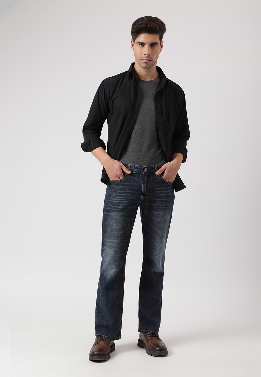 UnWaste Pledge | Dark Indigo Mid Rise Bootcut Jeans