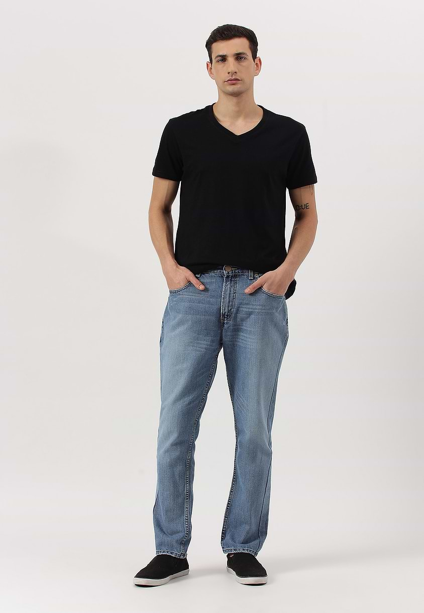 UnExcess Pledge | Mid Indigo High Rise Straight Jeans