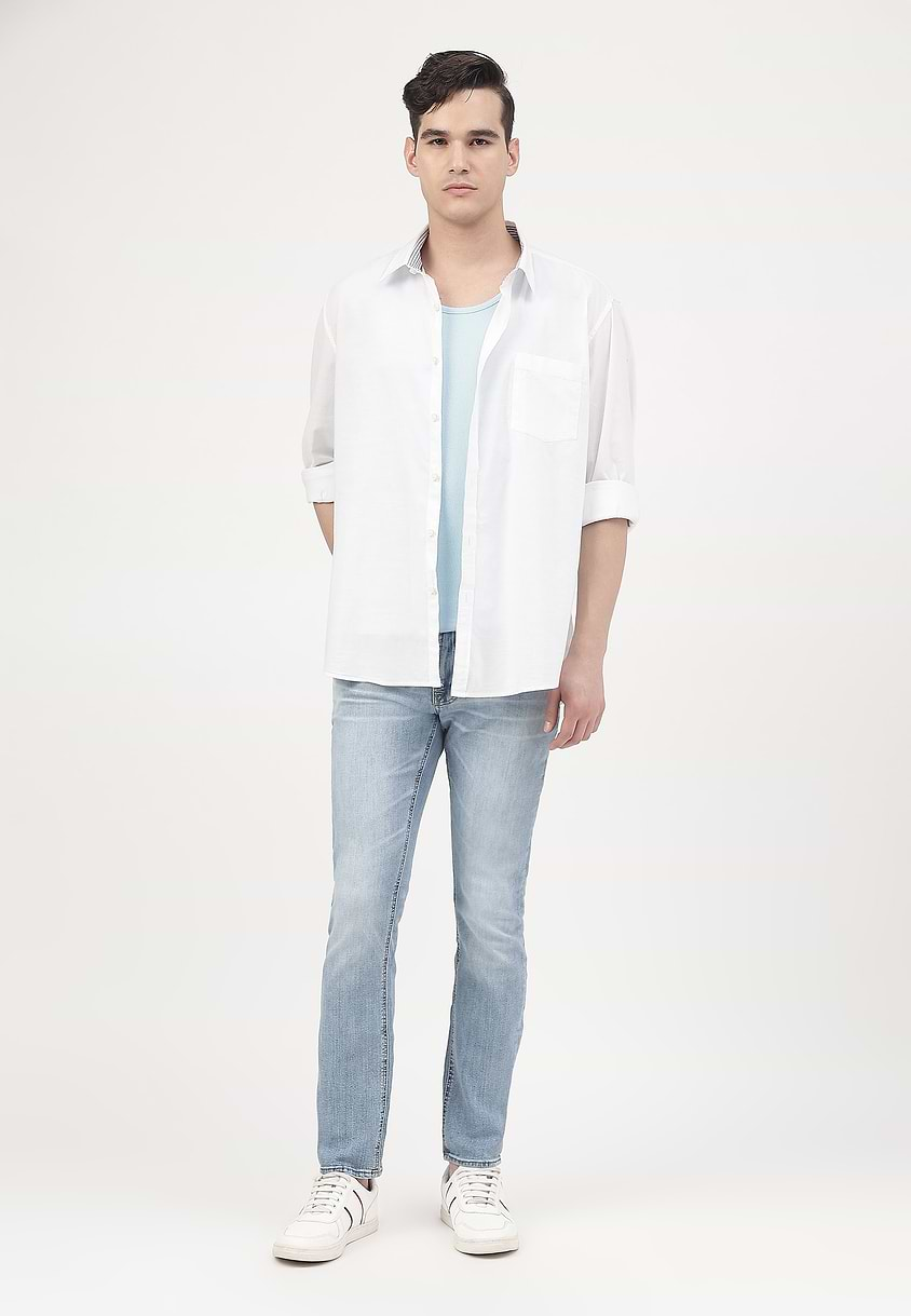 UnExcess Pledge | Light Indigo Low Rise Slim Jeans