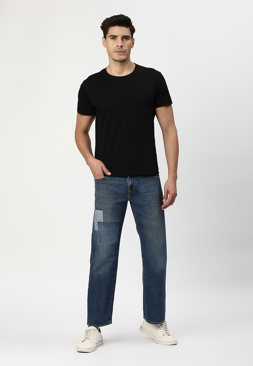 UnWaste Pledge | Dark Indigo Mid Rise Baggy Jeans