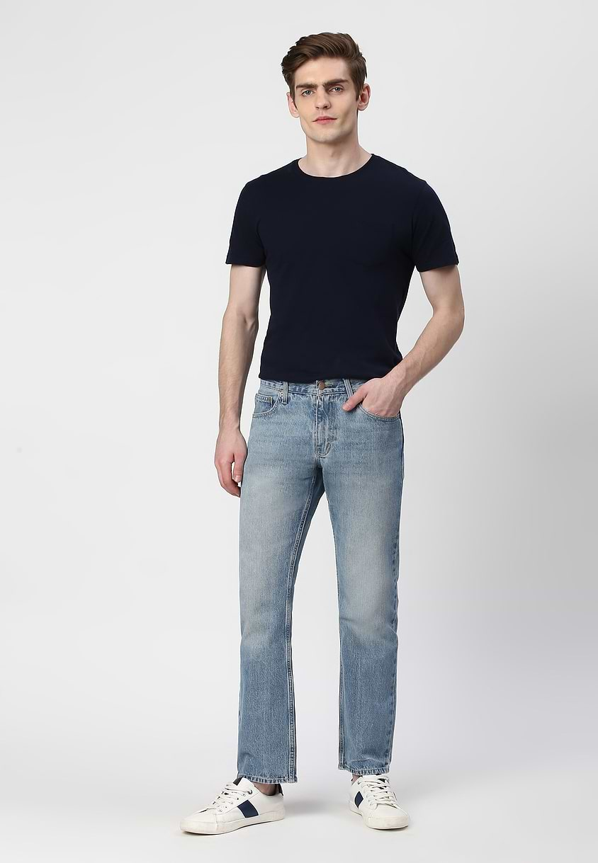 UnExcess Pledge | Light Indigo Low Rise Straight Jeans