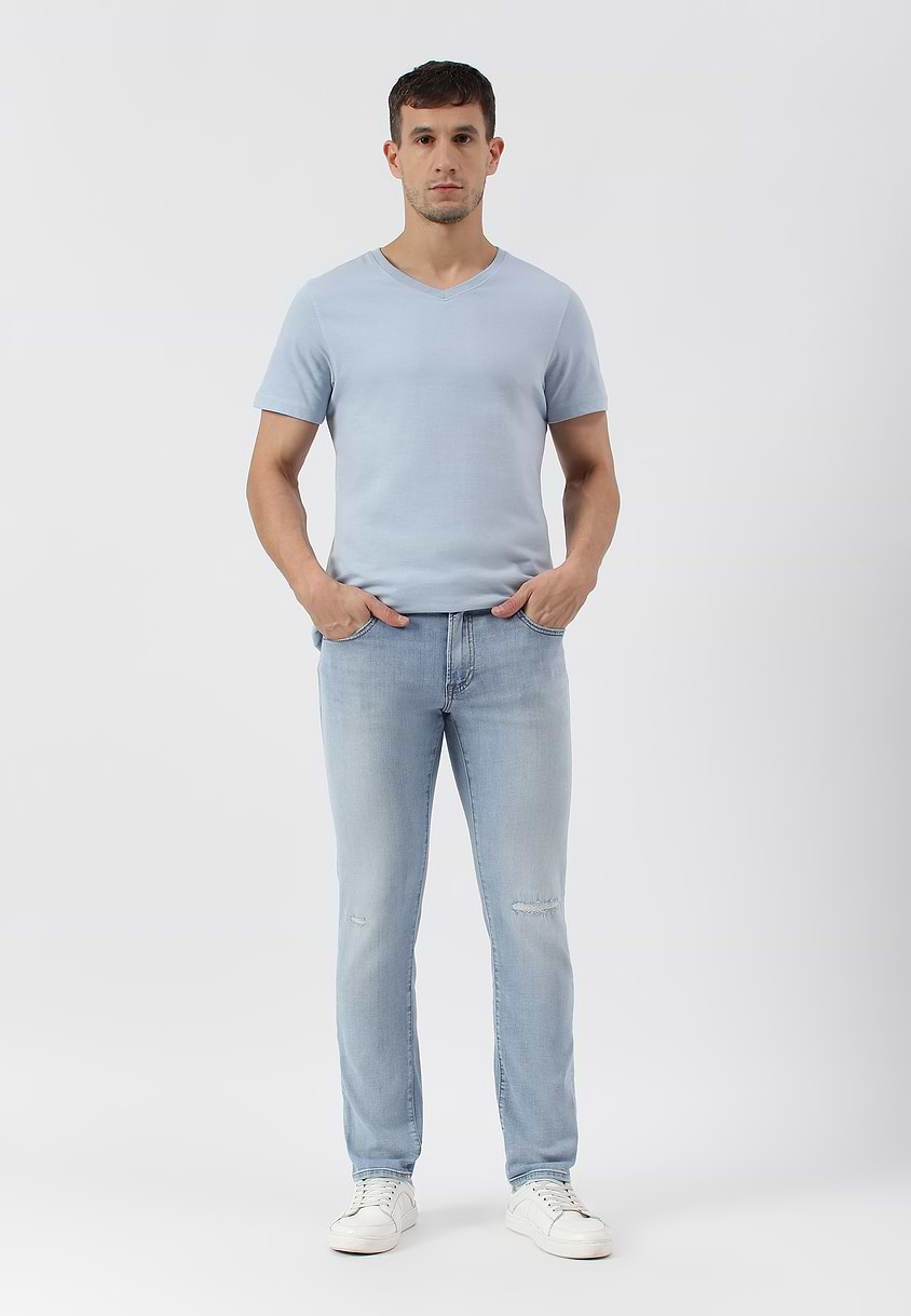 UnExcess Pledge | Light Indigo Low Rise Slim Jeans