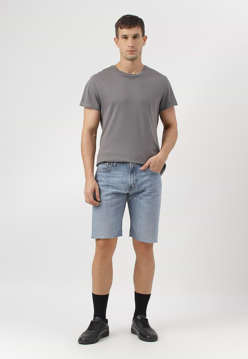 UnExcess Pledge | Mid Indigo Mid Rise Straight Shorts