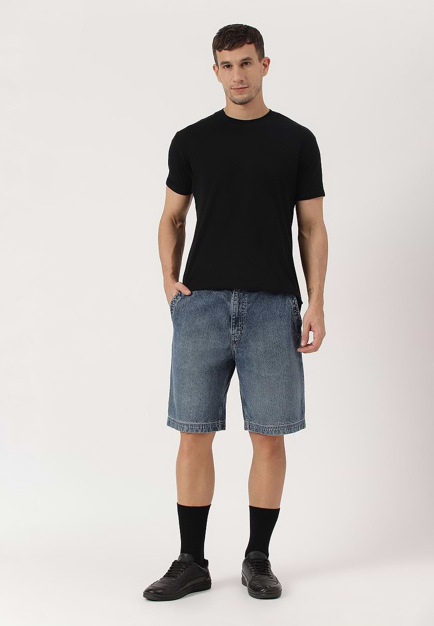 UnWaste Pledge | Dark Indigo High Rise Bermuda Shorts