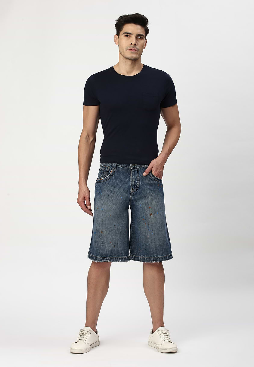 UnWaste Pledge | Dark Indigo Mid Rise Bermuda Shorts