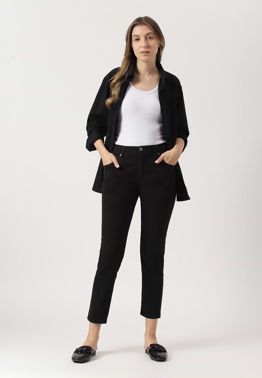 UnExcess Pledge | Black Mid Rise Cropped Skinny Jeans