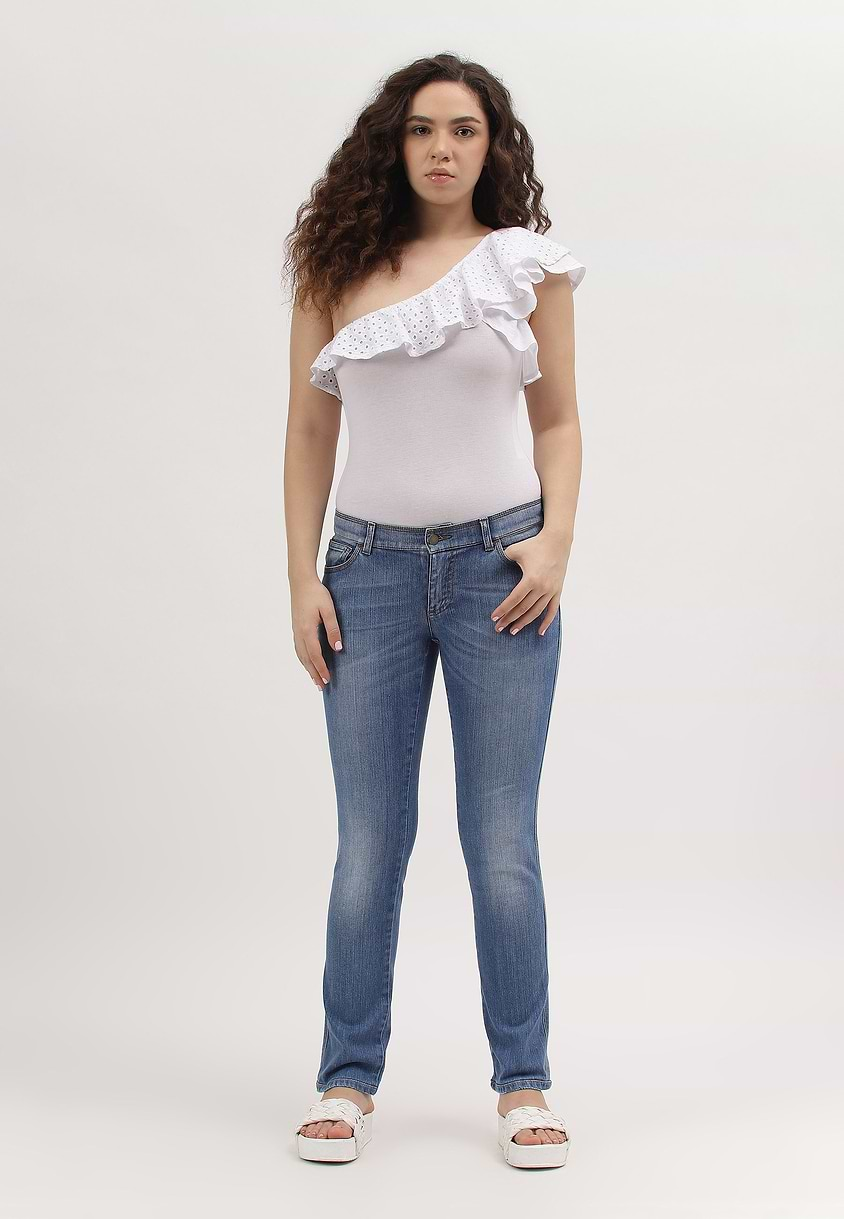 UnExcess Pledge | Mid Indigo Low Rise Cropped Slim Jeans