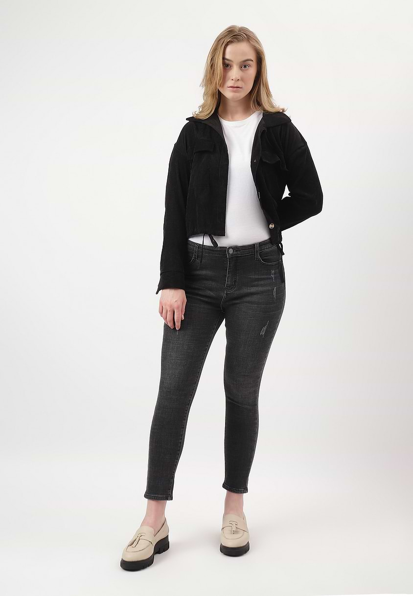 UnExcess Pledge | Black High Rise Cropped Slim Jeans