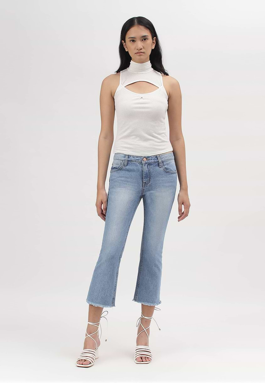 UnExcess Pledge | Light Indigo Low Rise Cropped Bootcut Jeans