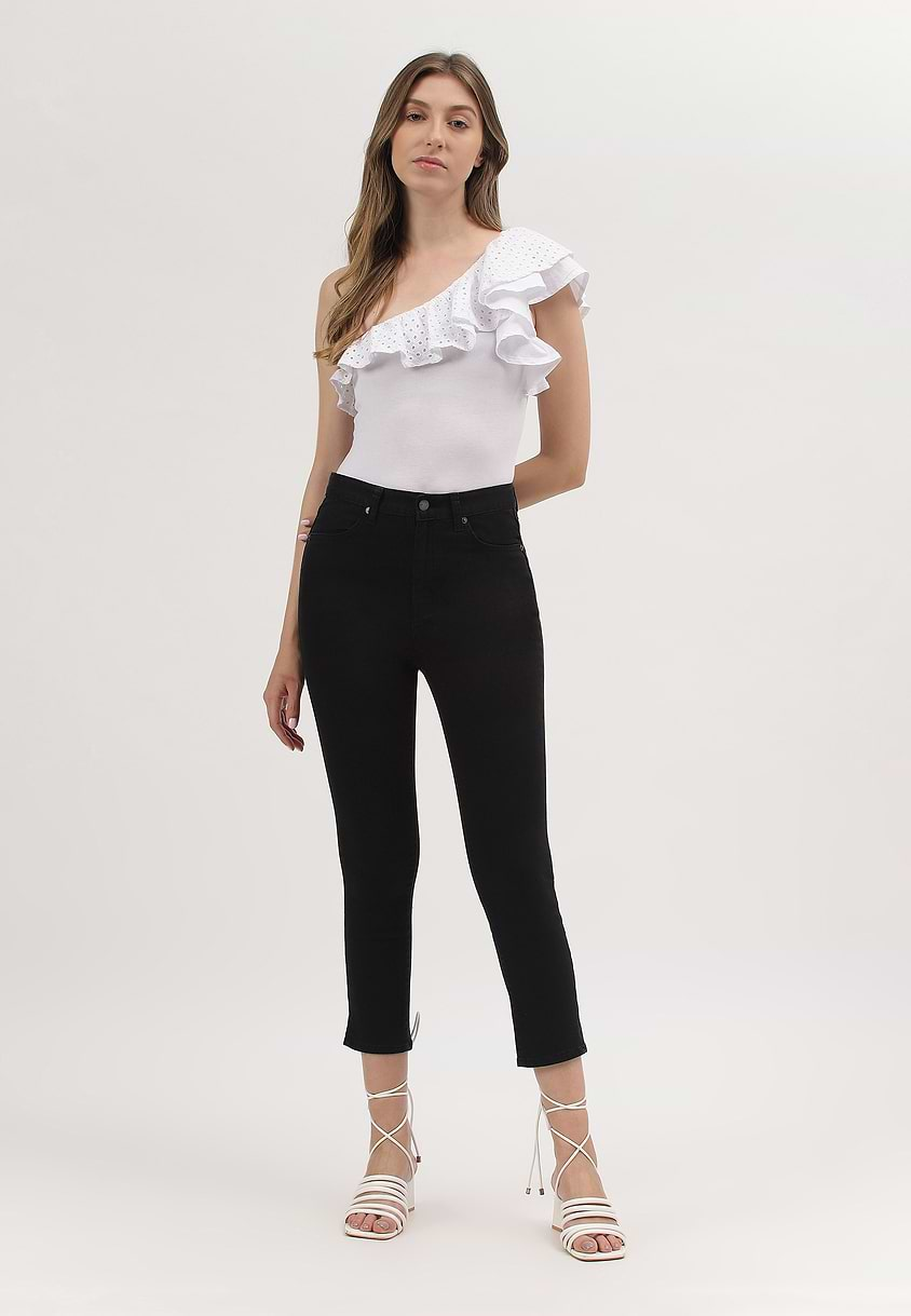 UnExcess Pledge | Black High Rise Cropped Slim Jeans