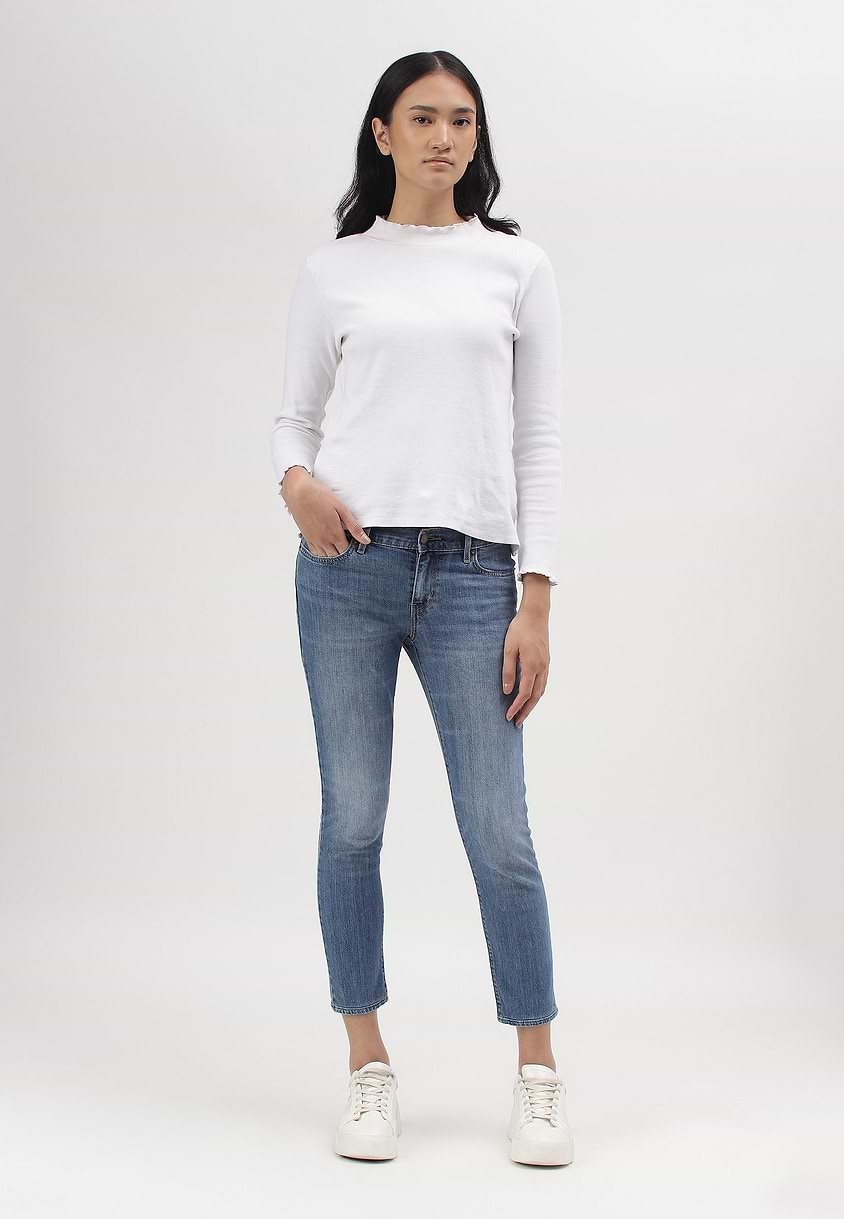 UnExcess Pledge | Mid Indigo Low Rise Cropped Skinny Jeans