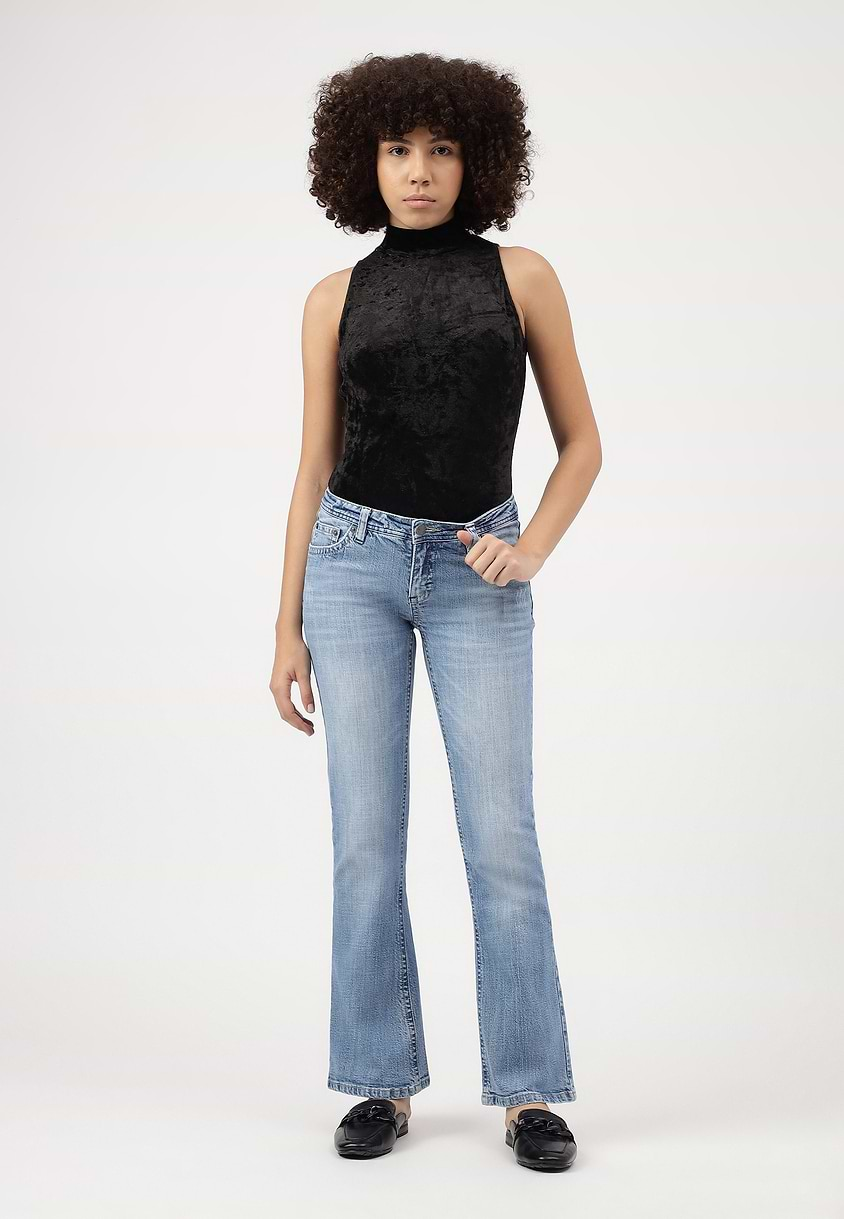 UnExcess Pledge | Mid Indigo Low Rise Regular Bootcut Jeans