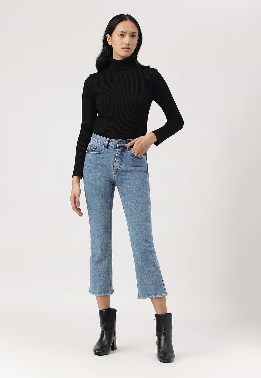 UnExcess Pledge | Light Indigo High Rise Cropped Slim Jeans