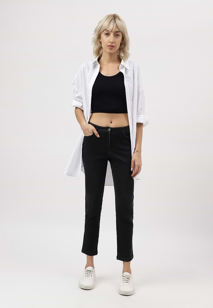 UnExcess Pledge | Black Mid Rise Cropped Skinny Jeans