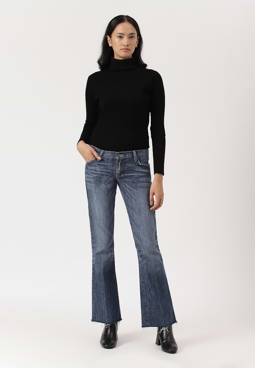 UnExcess Pledge | Mid Indigo Low Rise Regular Bootcut Jeans