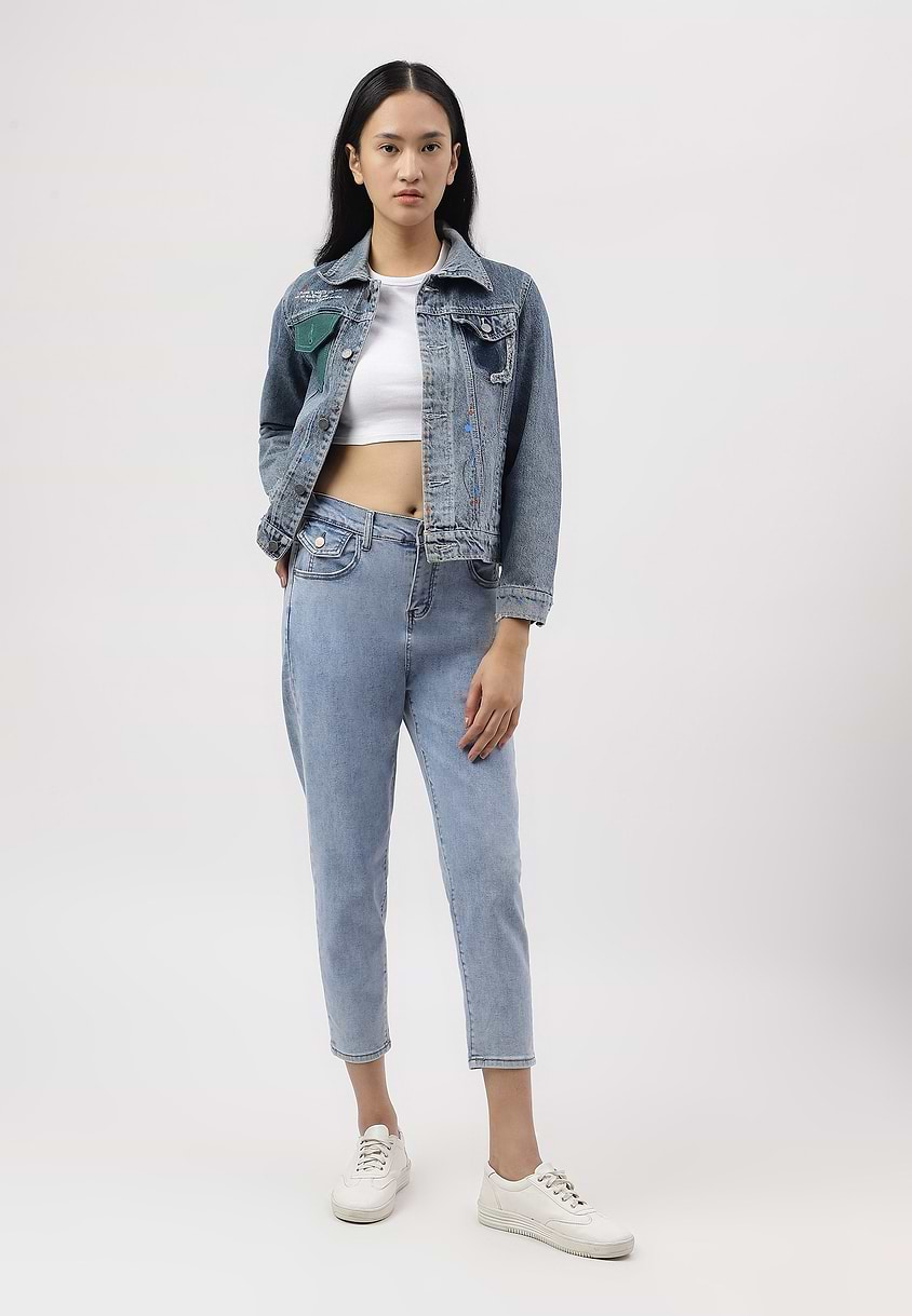 UnExcess Pledge | Light Indigo High Rise Cropped Slim Jeans