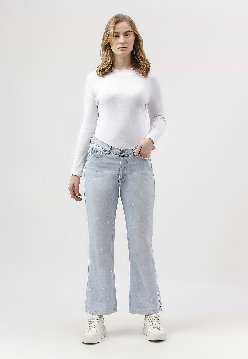 UnExcess Pledge | Light Indigo High Rise Cropped Bootcut Jeans