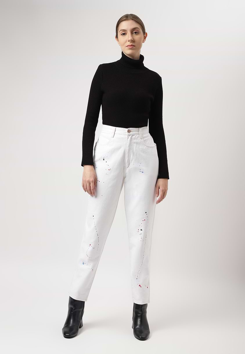 UnExcess Pledge | White High Rise Cropped Slim Jeans